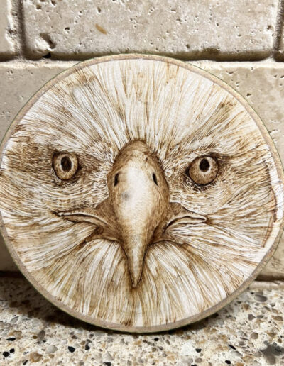 eagle tree ornament wood burning