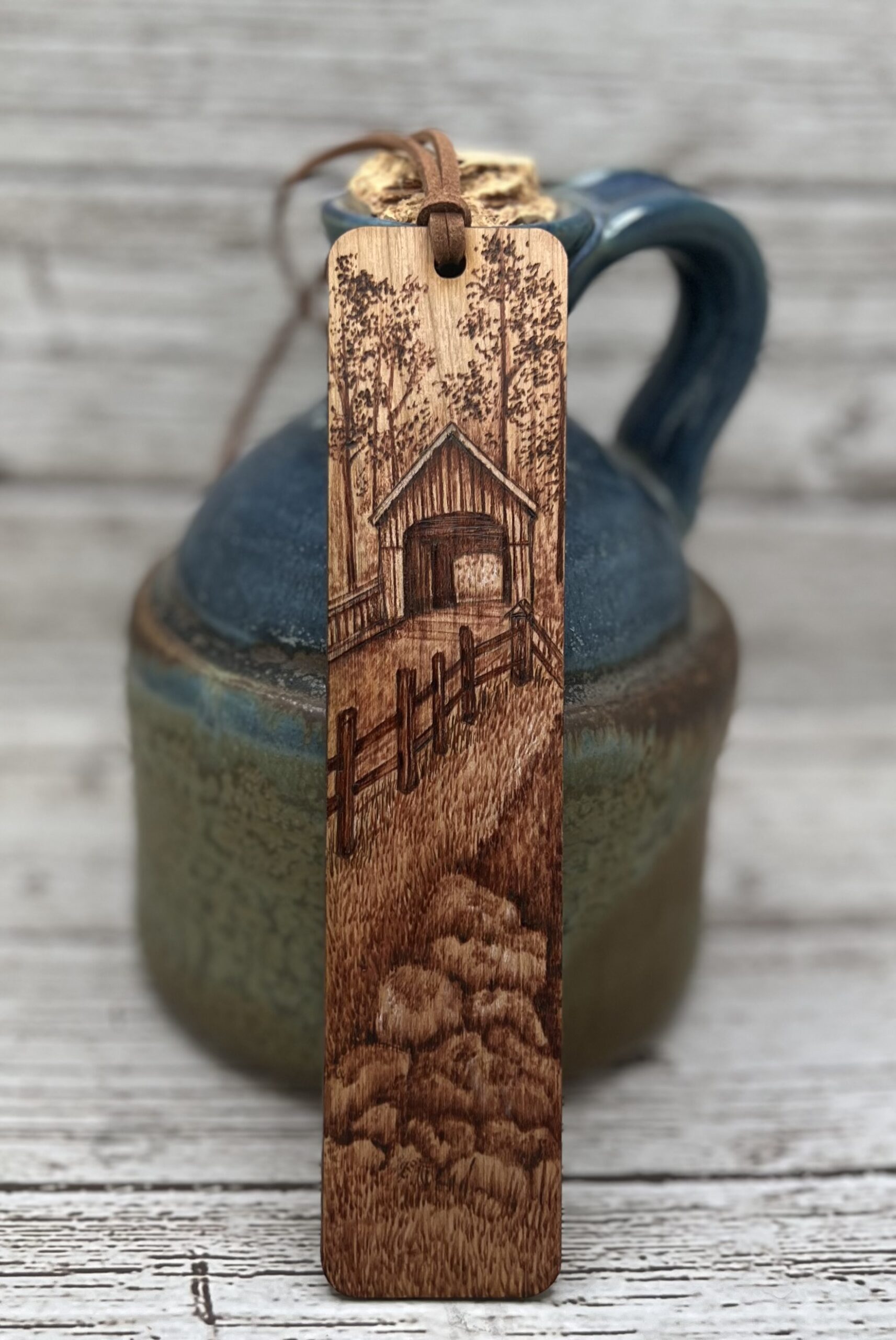 Hand Burned, Hand Painted Cherry Wood Bookmarks With Custom